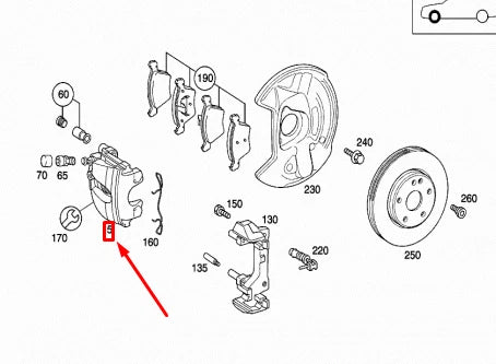 NEW MERCEDES-BENZ CLK C208 FRONT LEFT BRAKE CALIPER A0014203183 ORIGINAL