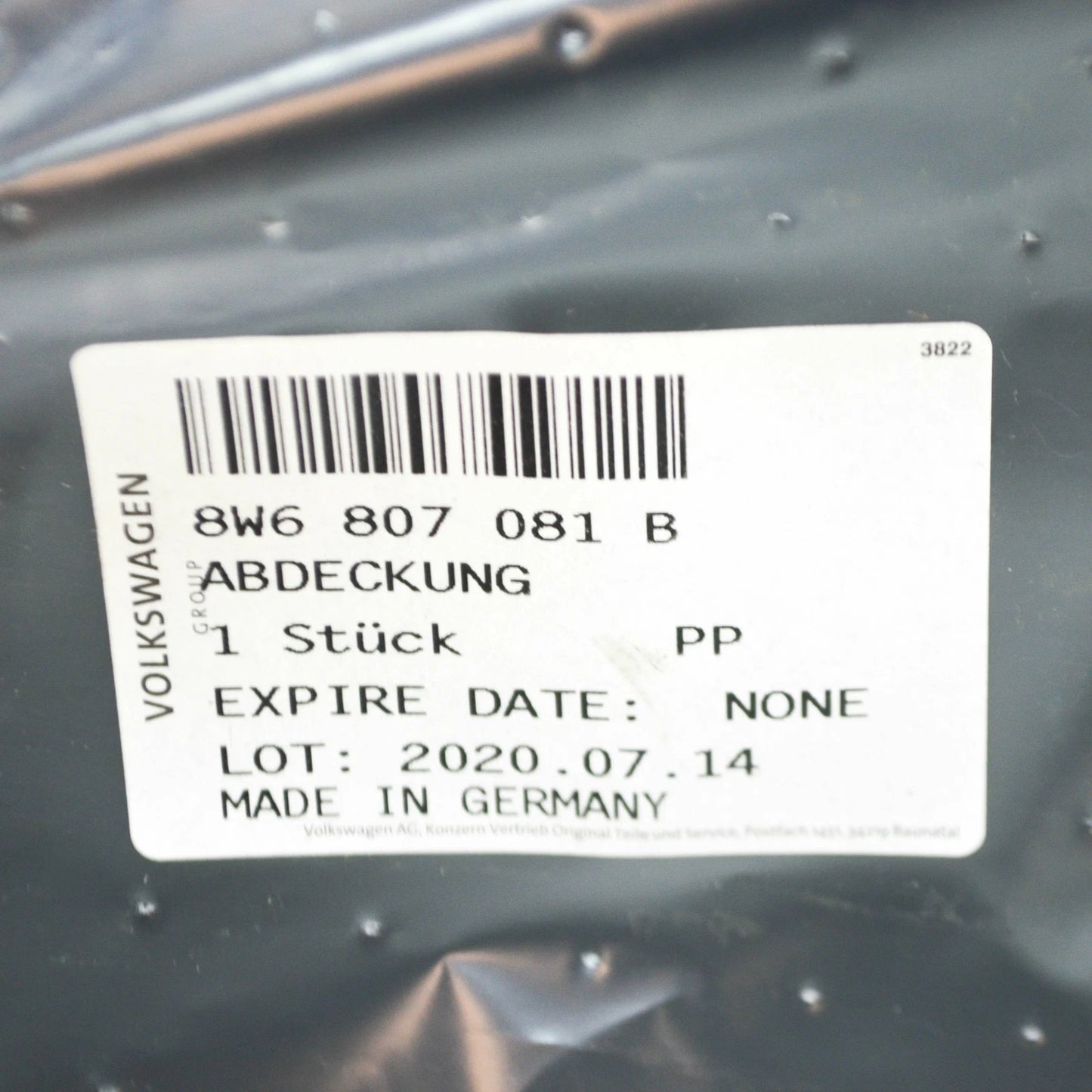 NEW AUDI A5 S5 8W6 FRONT RADIATOR SUPPORT ACCESS COVER UPPER 8W6807081B