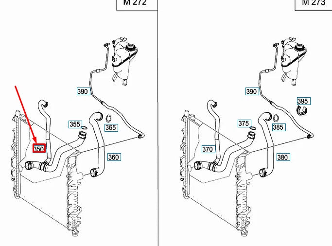 NEW MERCEDES-BENZ R W251 RADIATOR COOLANT HOSE A2515000275 ORIGINAL