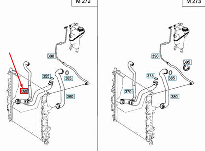NEW MERCEDES-BENZ R W251 RADIATOR COOLANT HOSE A2515000275 ORIGINAL