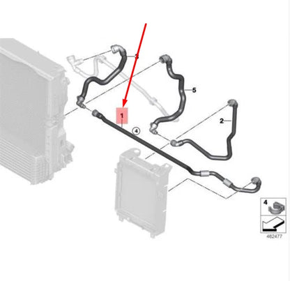 NEW BMW X5 F15 ADDITIONAL COOLER RADIATOR HOSE 17128619473 8619473 ORIGINAL