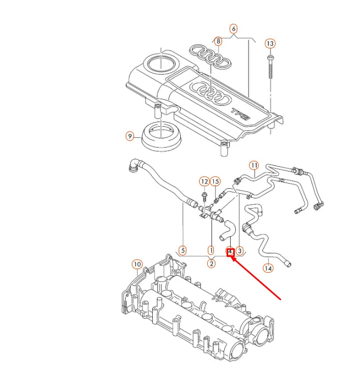 NEW AUDI A3 8P ENGINE VENT HOSE 03C103493AG ORIGINAL