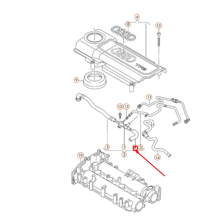 NEW AUDI A3 8P ENGINE VENT HOSE 03C103493AG ORIGINAL