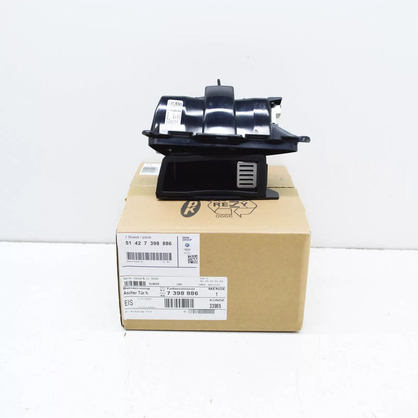 NEW BMW 7 G11 G12 REAR RIGHT DOOR PANEL ASHTRAY 51427398886 7398886 ORIGINAL