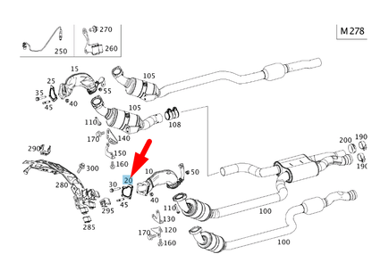 NEW MB E W212 TURBO AND LEFT EXHAUST PIPE MULTI-HOLE SEAL A2781420380 ORIGINAL