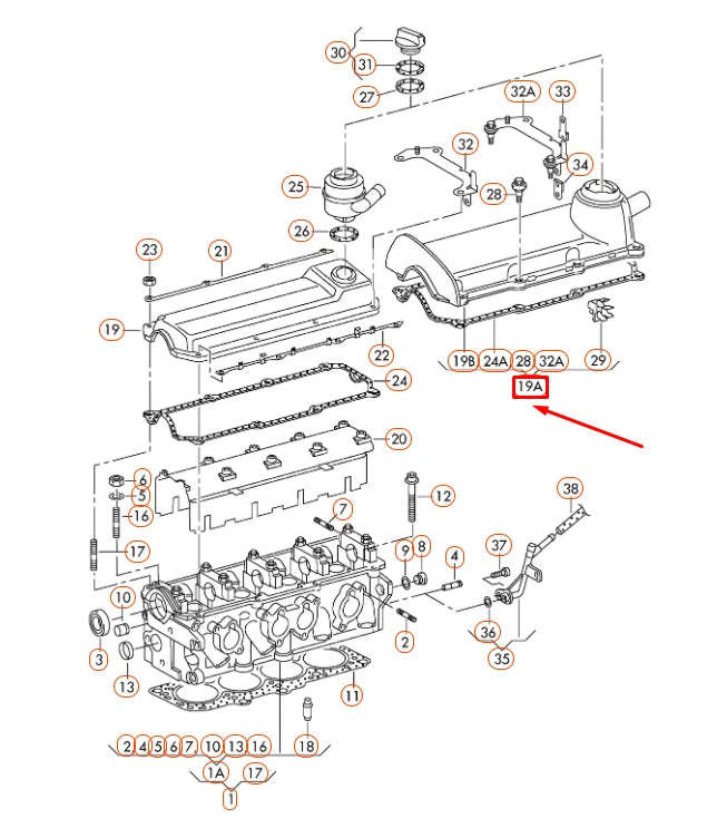 NEW VOLKSWAGEN BEETLE 9C CYLINDER HEAD COVER 06G103429B ORIGINAL