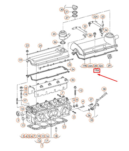NEW VOLKSWAGEN BEETLE 9C CYLINDER HEAD COVER 06G103429B ORIGINAL