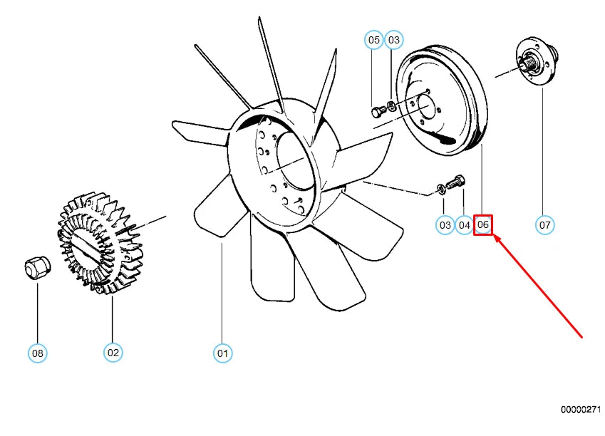 NEW BMW 7 E32 WATER PUMP PULLEY 11511271423 ORIGINAL
