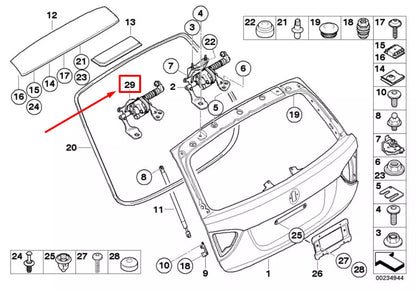 NEW BMW 3 TOURING E91 REAR RIGHT TRUNK LID HINGE 41627054050 7054050 ORIGINAL