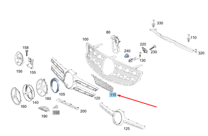new mercedes-benz glc x253 front left lower trim grille a2538880101 original