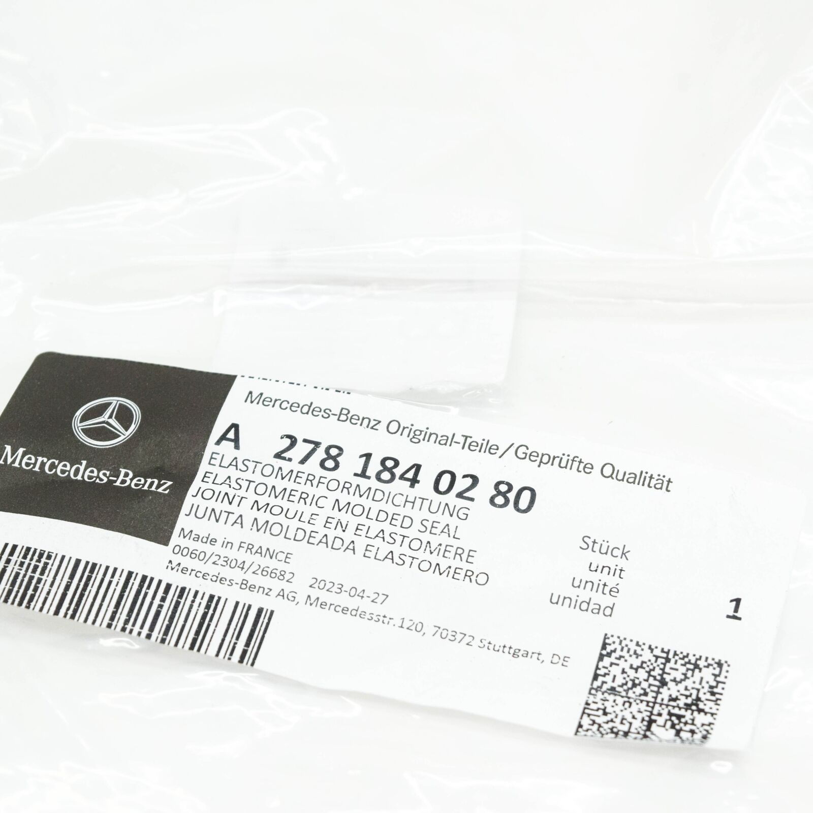 NEW MERCEDES-BENZ GLE W166 OIL FILTER ELASTOMER MOLDED SEAL A2781840280 ORIGINAL