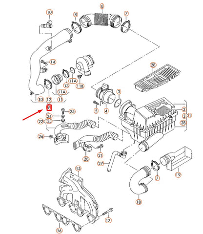 NEW AUDI A3 8P AIR INTAKE HOSE TUBE 3C0129654M ORIGINAL