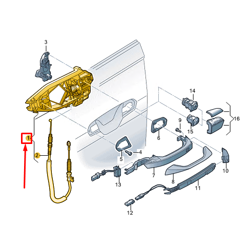 new audi e-tron gt front left door handle mounting bar lhd 4j3837811a original