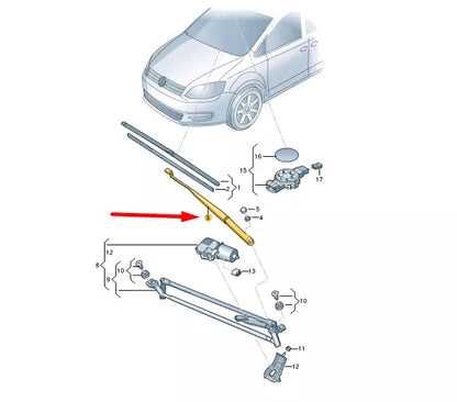 NEW VW SHARAN 7N FRONT RIGHT AERO WIPER ARM LHD 7N1955410B ORIGINAL