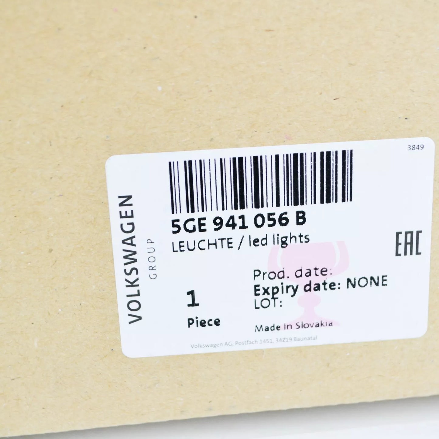 NEW VW GOLF MK7 FRONT LOWER RIGHT LED DAY LIGHT ASSEMBLY 5GE941056B ORIGINAL