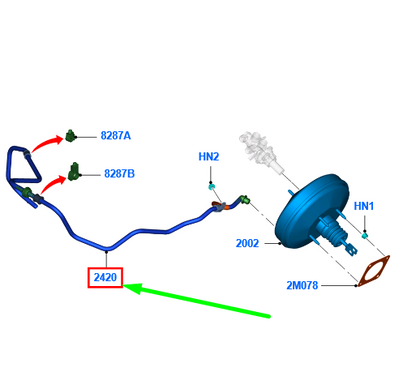 new ford fiesta mk6 brake booster vacuum tube rhd 1544657 8v51-2420-cd original