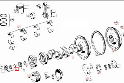 NEW MERCEDES BENZ S W108 CRANKSHAFT SPACER RING A1080310251 ORIGINAL