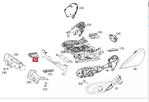 NEW MERCEDES-BENZ C W205 FRONT RIGHT INNER SEAT GUIDE A20591940009051 ORIGINAL