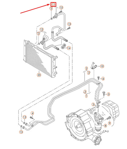 NEW AUDI A4 B8 AUTOMATIC TRANSMISSION OIL PRESSURE LINE 8K0317826AJ ORIGINAL