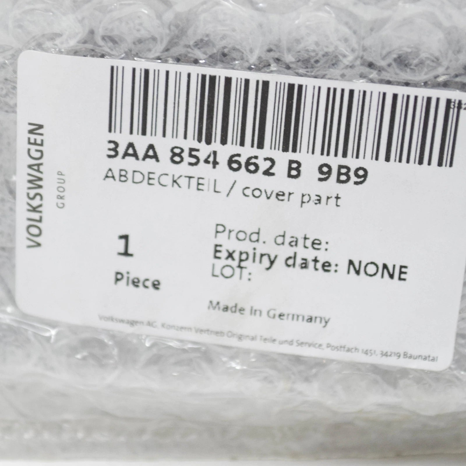 NEW VOLKSWAGEN PASSAT B8 FRONT BUMPER RIGHT GRILLE 3AA854662B9B9 ORIGINAL