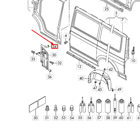 NEW VW TRANSPORTER T5 FUEL FILLER FLAP LEAF SPRING 7H0809932 ORIGINAL