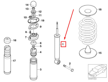 NEW BMW 3 CABRIO E46 REAR SHOCK ABSORBER 6750784 33526750784 ORIGINAL