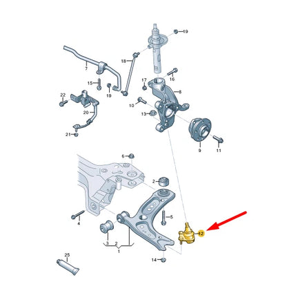 NEW VW JETTA A7 FRONT LEFT GUIDE JOINT 5Q0407365E ORIGINAL