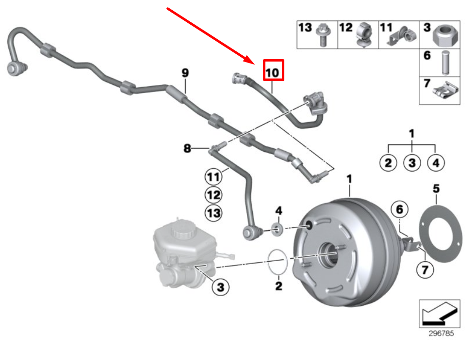 new bmw 3 f30, f80 vacuum pipe 11667602020 7602020 original