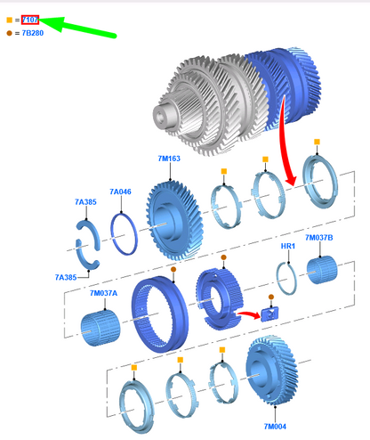 new ford kuga mk3 cx482 3rd/4th gear synchronizer ring 2233011 original