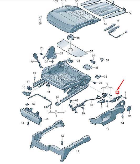 NEW VW TOUAREG 7P MK2 FRONT LEFT SEAT HEIGHT ADJUSTMENT LEVER 7P6881093B