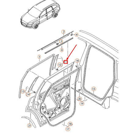 NEW AUDI Q7 4L REAR LEFT DOOR B-PILLAR TRIM COVER 4L0839901Y9B ORIGINAL