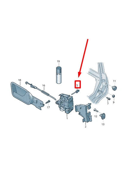NEW VW EOS 1F FRONT LEFT DOOR OUTER HANDLE CABLE 1K5837069 ORIGINAL