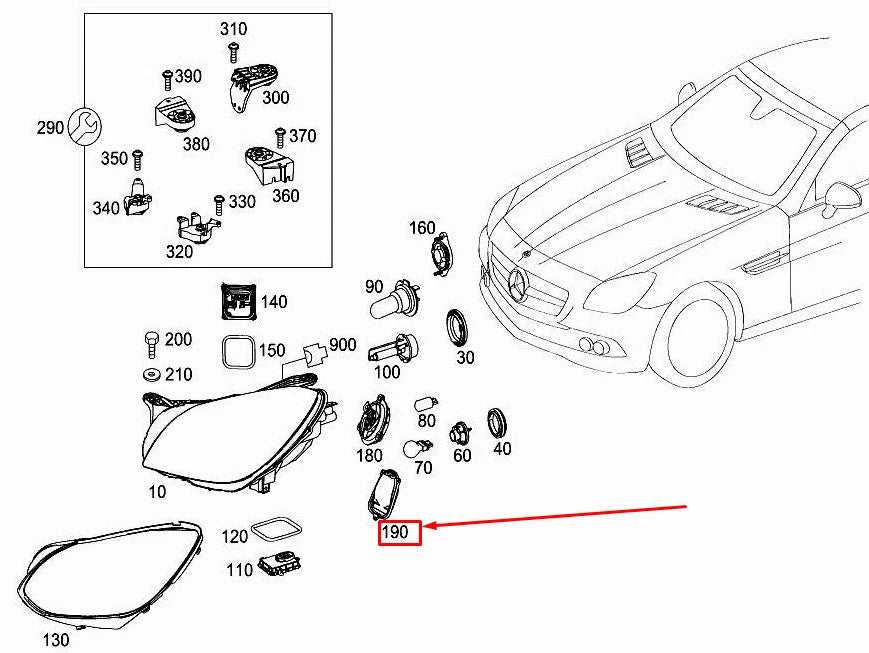 NEW MERCEDES-BENZ SLK R172 RIGHT LED LIGHT CONTROL UNIT A1729068200 ORIGINAL