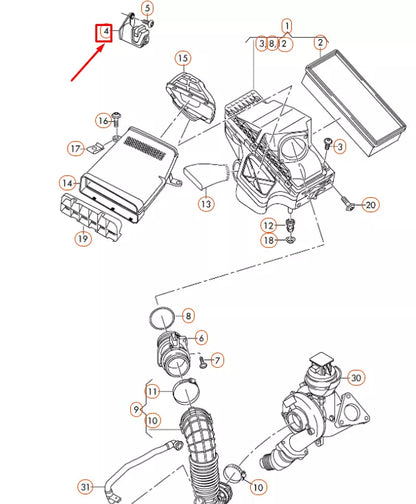 NEW AUDI A4 B8 AIR CLEANER FILTER ADAPTER 8K0133426A ORIGINAL
