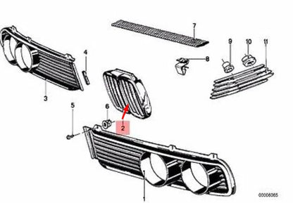 NEW BMW 5 E12 FRONT BUMPER RADIATOR GRILLE 51131817683 ORIGINAL