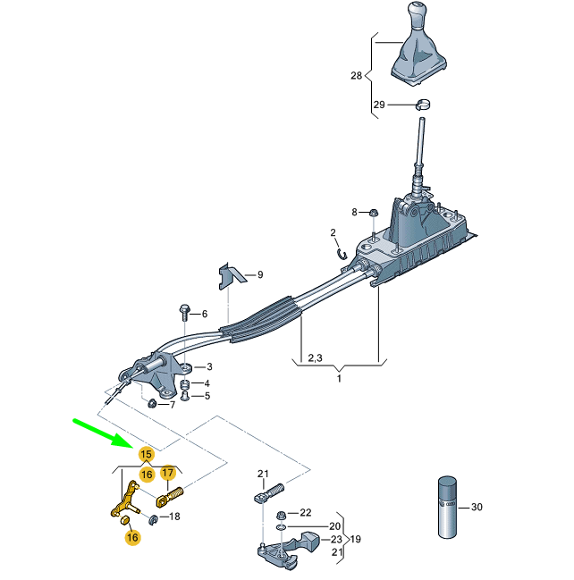 NEW AUDI A3 8V SELECTOR MECHANISM RELAY LEVER 5Q0711202 ORIGINAL