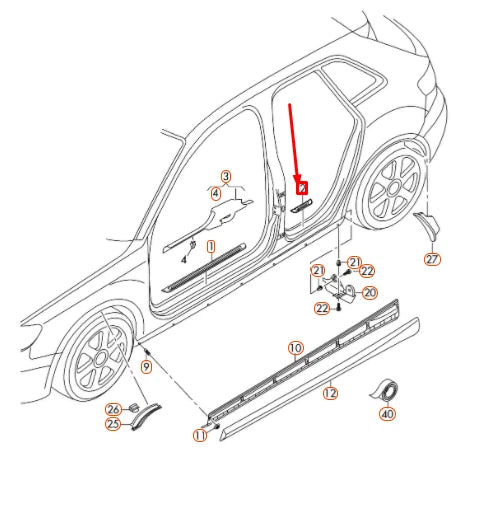 NEW AUDI A3 8V REAR RIGHT SILL TRIM STRIP 8V4853558A9B9