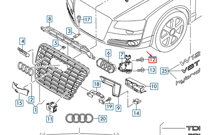 new audi a8 d4 front retaining plate screw n10507201 original