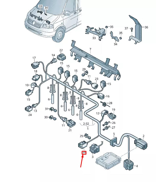 NEW VW TRANSPORTER VI T6 FLAT CONTACT HOUSING 3 PIN 8K0973703F