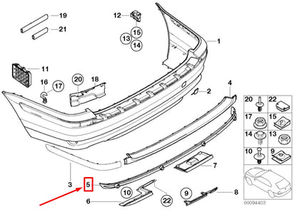 NEW BMW 3 E46 REAR PARKING SENSOR HOLDER 8227570 51128227570 ORIGINAL