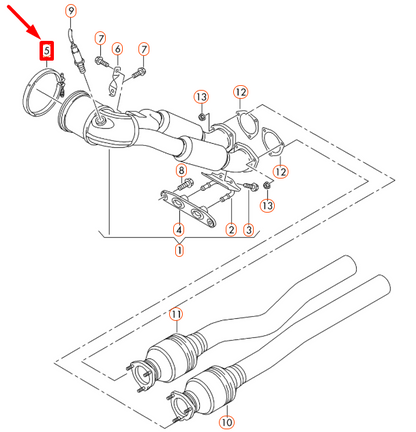 NEW AUDI TT 8J EXHAUST SYSTEM CLAMP 8J0253460 ORIGINAL