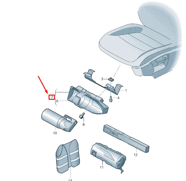 NEW VW TOUAREG 7P MK2 FIRST-AID KIT RETAINER 7P6881537