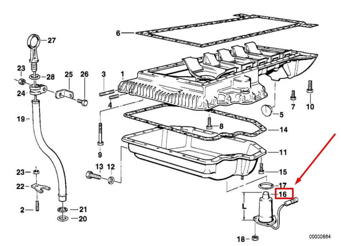 NEW BMW 5 E39 OIL LEVEL SENSOR 12611406609 1406609 ORIGINAL