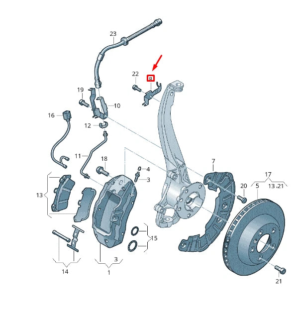 NEW VW TOUAREG 7P MK2 FRONT LEFT BRAKE HOSE BRACKET 7P0614513B