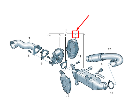 new audi q5 fy egr cooler heat protection sleeve 05l971461 original