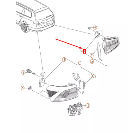 NEW VW PASSAT VARIANT B8 REAR INNER TAIL LIGHT SEAL 3G9945395 ORIGINAL