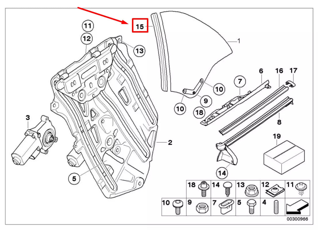 NEW BMW 3 CABRIO E46 REAR LEFT WINDOW SEAL 51368209421 8209421 ORIGINAL