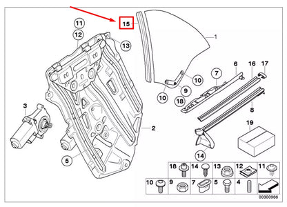 NEW BMW 3 CABRIO E46 REAR LEFT WINDOW SEAL 51368209421 8209421 ORIGINAL