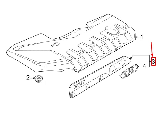 NEW AUDI RSQ3 8U ENGINE INTAKE MANIFOLD LOGO PLATE 07K133621B