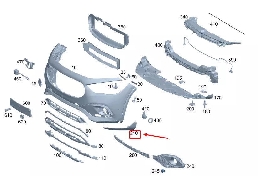 NEW MERCEDES-BENZ GLA H247 FRONT BUMPER RIGHT LOWER TRIM A2478850604
